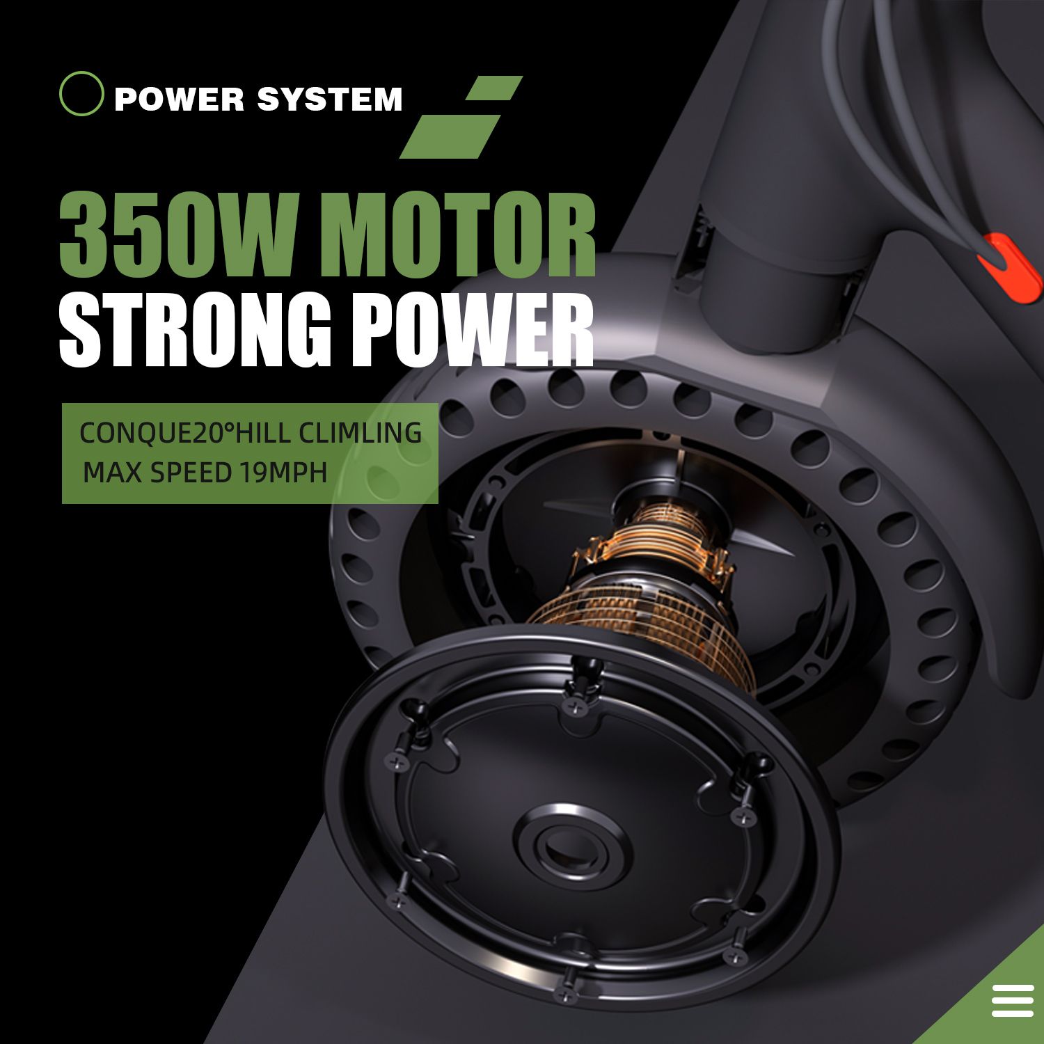 WHOSU J03 PRO Electric Scooter 8.5Tires Up to 17/22 Miles Range 350W Motor 19 MPH Portable Folding Commuting Electric Scooter Adults with Double Braking System and App - Image 2