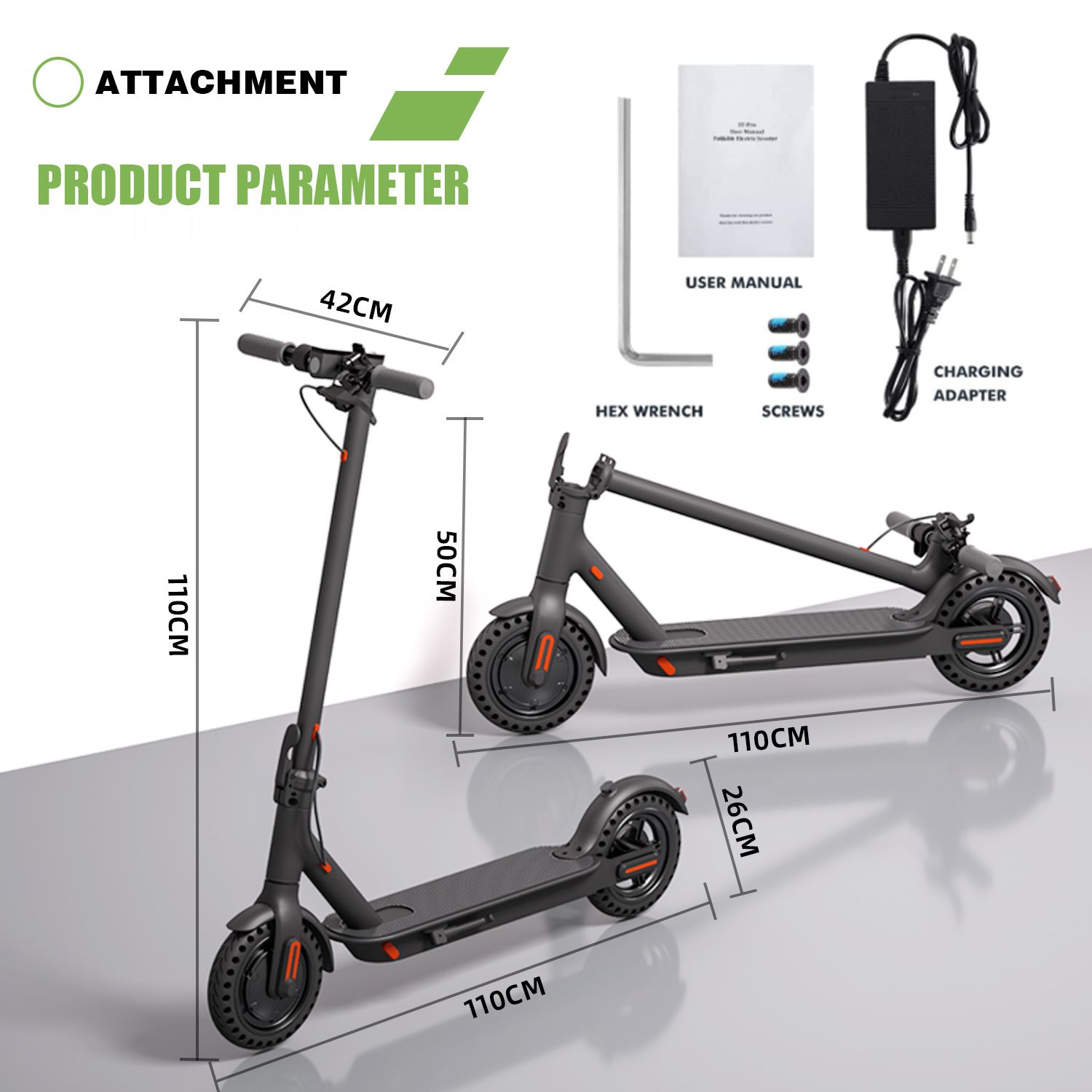WHOSU J03 PRO Electric Scooter 8.5Tires Up to 17/22 Miles Range 350W Motor 19 MPH Portable Folding Commuting Electric Scooter Adults with Double Braking System and App - Image 5